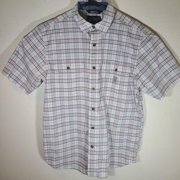 Carhartt Rugged Flex Relaxed Fit Large Mens Button Down Short Sleeve - Picture 3 of 5